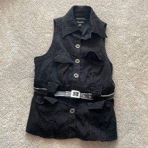 BEBE sleeveless black vest